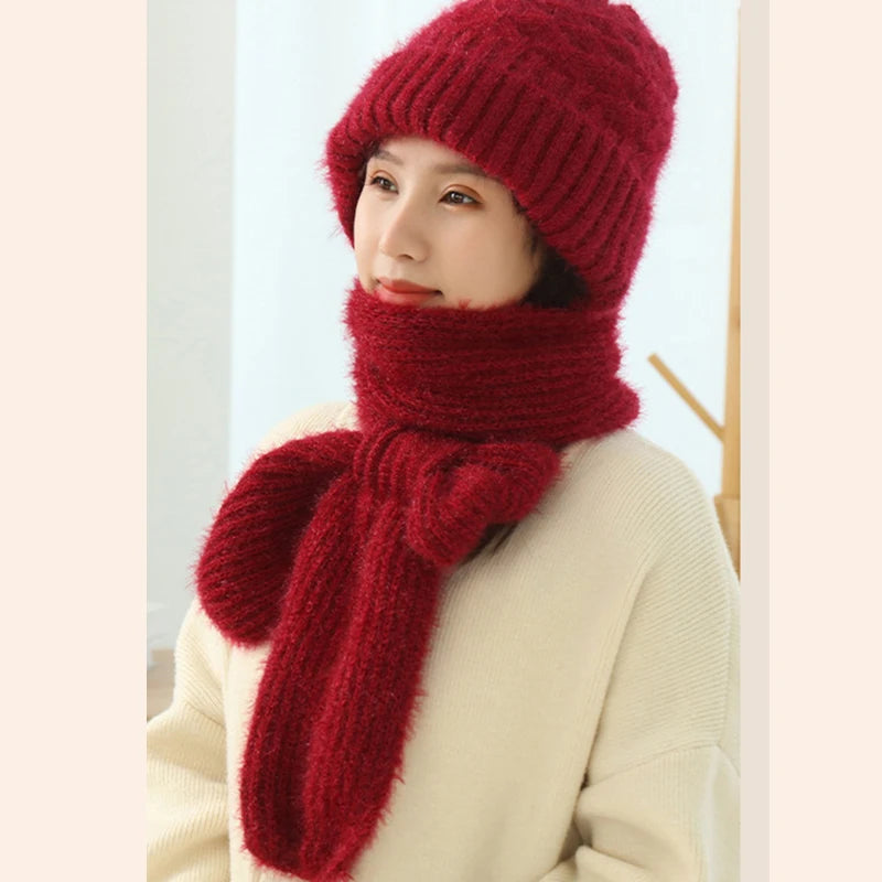 Lisa™ | Gebreide Winter Skully Scarf Set